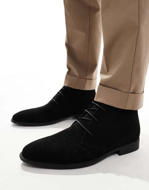 ASOS DESIGN – Czarne sznurowane buty chukka - view 1