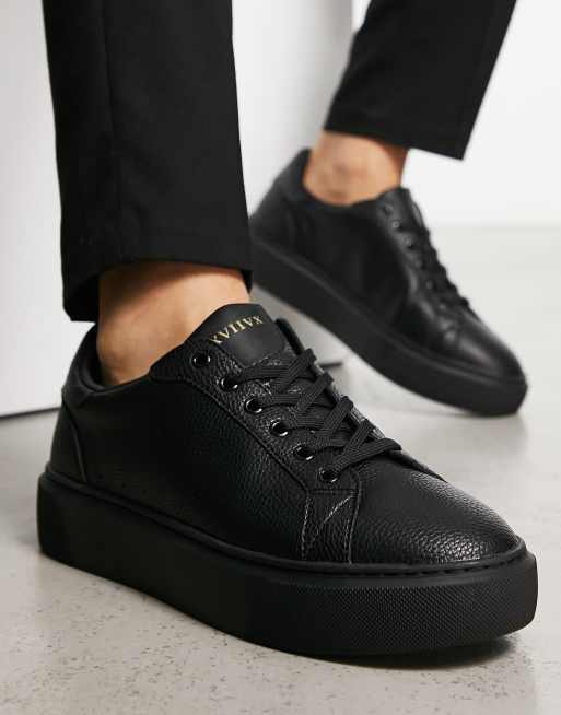 ASOS DESIGN – Czarne sznurowane buty sportowe na grubej podeszwie, 4 z 4