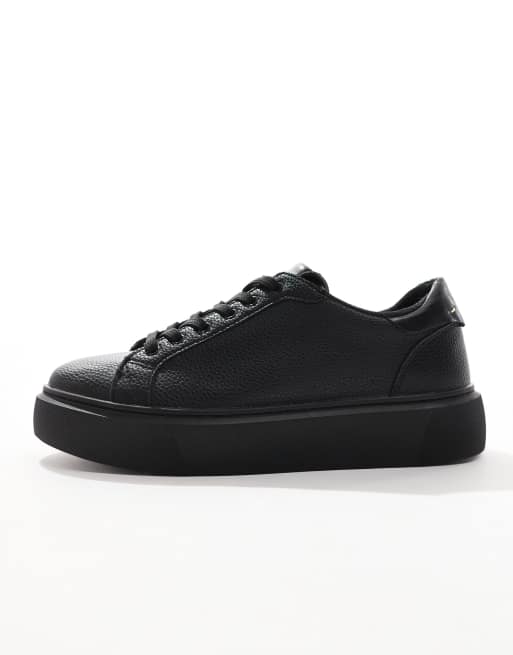 ASOS DESIGN – Czarne sznurowane buty sportowe na grubej podeszwie, 4 z 5