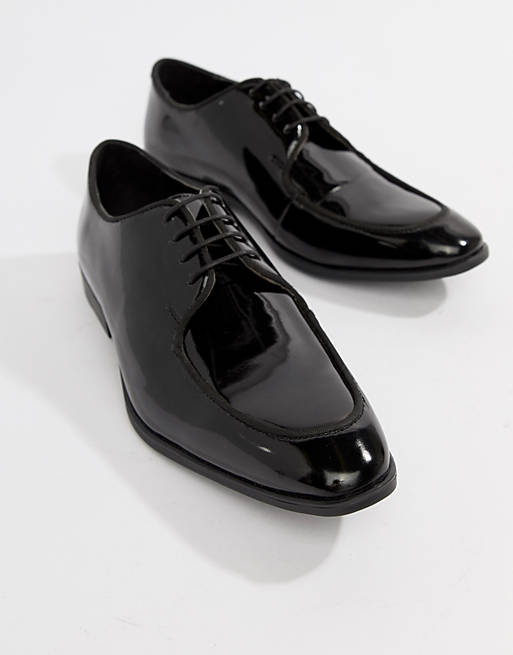 Asos Sznurowane buty czarny Z po\u0142yskiem Obuwie Półbuty Sznurowane buty 