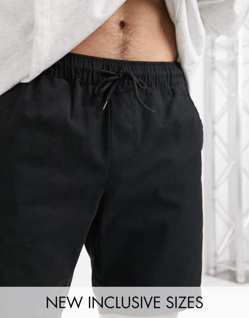 ASOS DESIGN – Czarne szorty chinosy o obcisłym kroju