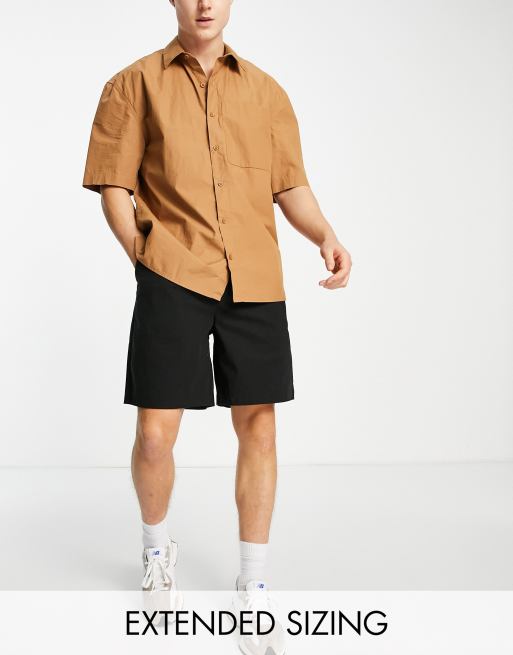 ASOS DESIGN – Czarne szorty chinosy o pudełkowym kroju