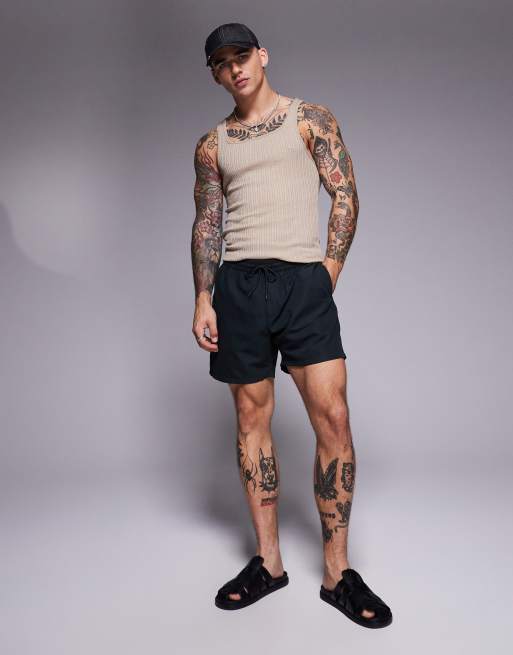 ASOS DESIGN – Czarne szorty kąpielowe średniej długości, 2 z 4