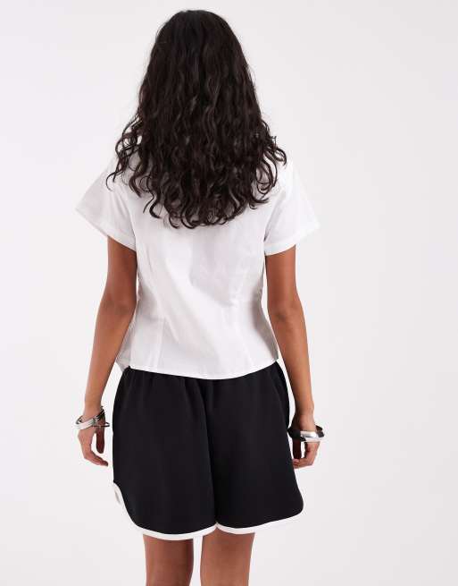 ASOS DESIGN – Czarne szorty runner z białymi wypustkami, 4 z 5
