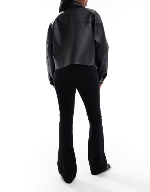 ASOS DESIGN – Czarne sztruksowe dzwony z ozdobnymi szwami , 3 z 5