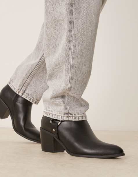 ASOS DESIGN – Czarne sztyblety na obcasie kubańskim - view 1