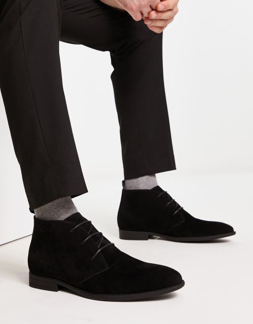 ASOS DESIGN – Czarne trzewiki ze sztucznego zamszu