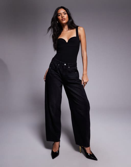 ASOS DESIGN – Czarne warstwowe body z usztywnianymi miseczkami, 3 z 4