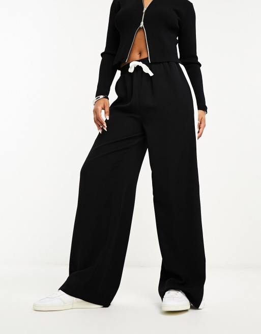 ASOS DESIGN – Czarne wciągane spodnie z kontrastowymi lampasami, 4 z 4