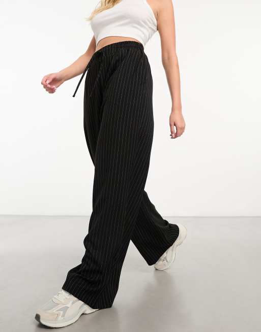 ASOS DESIGN – Czarne wsuwane spodnie w białe paski, 3 z 4
