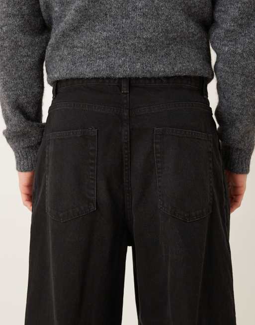 ASOS DESIGN – Czarne zwężane jeansy oversize z zakładkami, 5 z 5