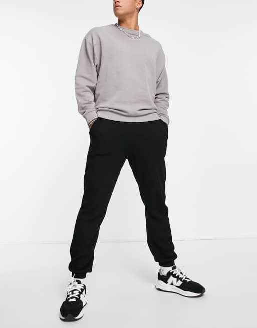 ASOS DESIGN – Czarne zwężane joggersy o waflowej teksturze – część zestawu, 3 z 4