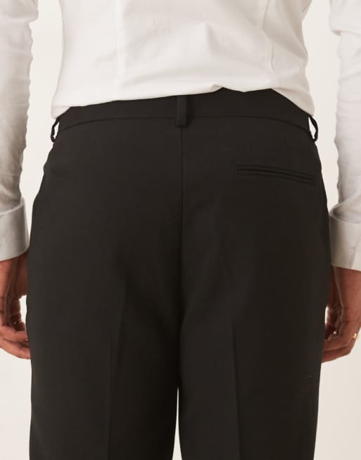ASOS DESIGN – Czarne zwężane spodnie garniturowe z diagonalu, 5 z 5