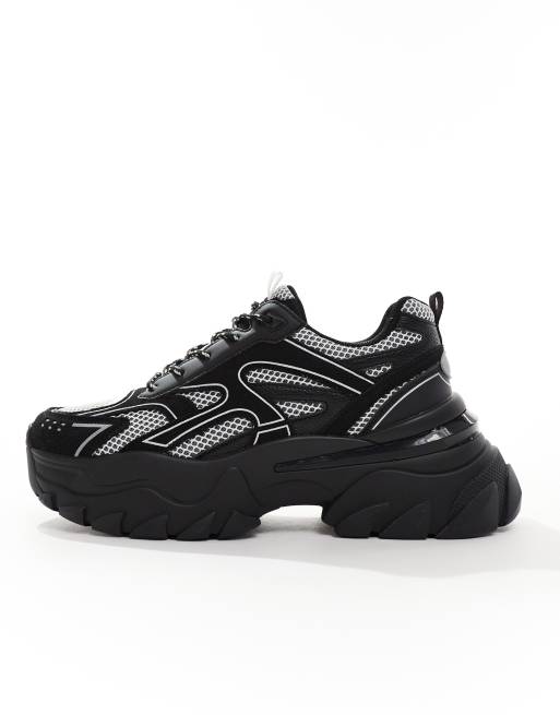 ASOS DESIGN – Czarno-białe buty sportowe na grubej podeszwie, 2 z 5