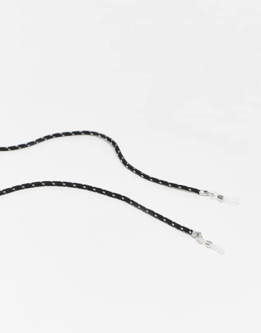 ASOS DESIGN – Czarno-biały sznurkowy łańcuszek do okularów przeciwsłonecznych , 3 z 4