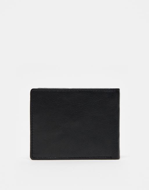 ASOS DESIGN – Czarno-szary portfel ze skóry z kontrastowymi wstawkami, 2 z 3