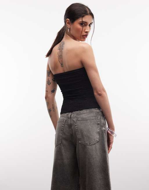 ASOS DESIGN – Czarny bezszwowy żakardowy top bandeau, 4 z 4