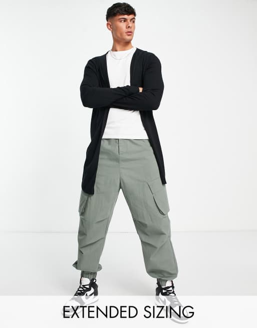 ASOS DESIGN – Czarny dzianinowy kardigan z kapturem
