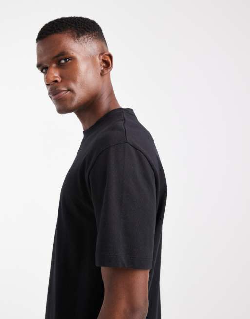 ASOS DESIGN – Czarny gruby T-shirt o luźnym kroju , 4 z 5