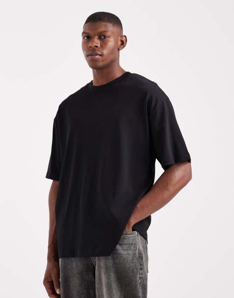 ASOS DESIGN – Czarny gruby T-shirt oversize - view 1