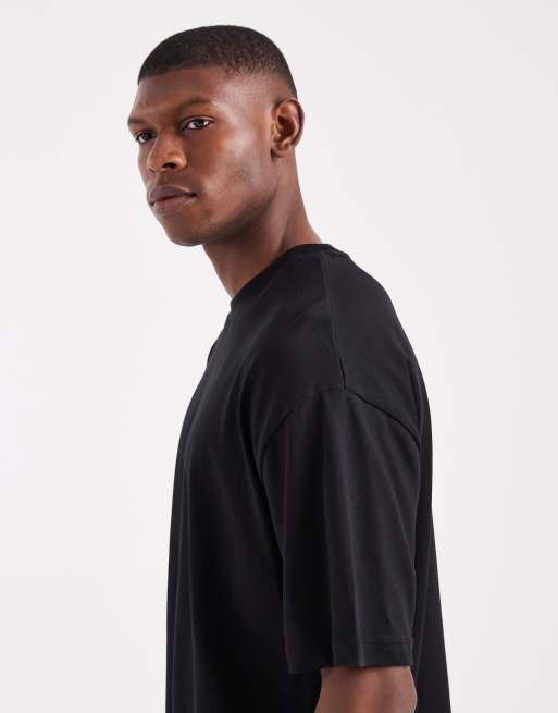 ASOS DESIGN – Czarny gruby T-shirt oversize, 4 z 5