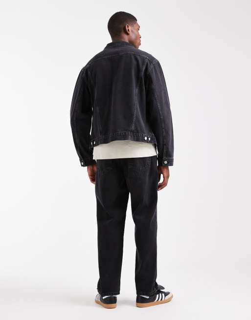 ASOS DESIGN – Czarny jeansy o prostym kroju, część zestawu, 2 z 5