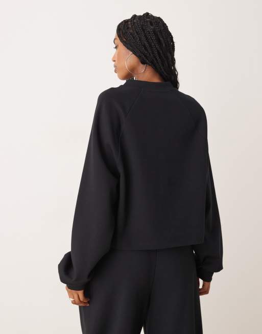 ASOS DESIGN – Czarny kardigan z dzianiny interlock, 4 z 4