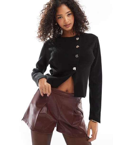 ASOS DESIGN – Czarny kardigan z dzianiny o gęstym splocie - view 1
