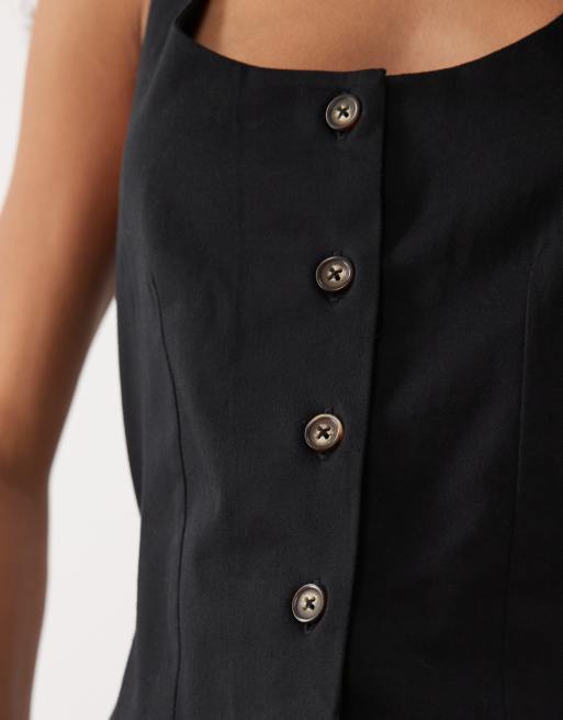 ASOS DESIGN – Czarny kombinezon z górą o kroju kamizelki, 3 z 4