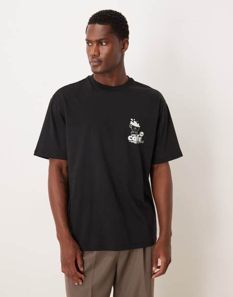 ASOS DESIGN relaxed t-shirt with small chest print in black