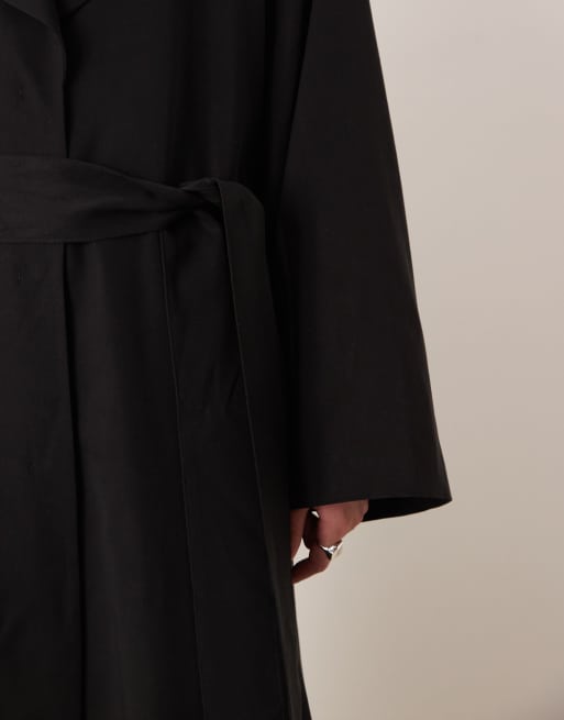 ASOS DESIGN – Czarny obszerny trencz oversize, 3 z 4