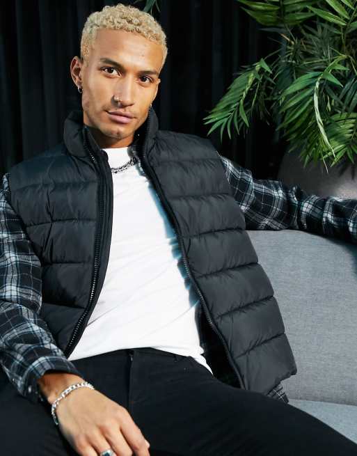ASOS DESIGN – Czarny ocieplany bezrękawnik