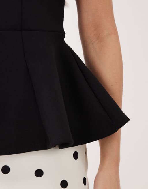 ASOS DESIGN – Czarny panelowy top z krepy z podwójnymi ramiączkami, 3 z 4