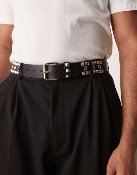 ASOS DESIGN – Czarny pasek z ćwiekami - view 1