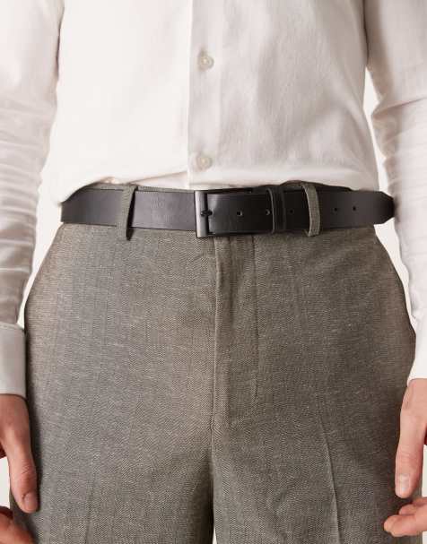 ASOS DESIGN – Czarny pasek z imitacji skóry z czarną sprzączką - view 1