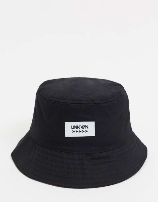 ASOS DESIGN – Czarny płócienny kapelusz typu bucket z logo