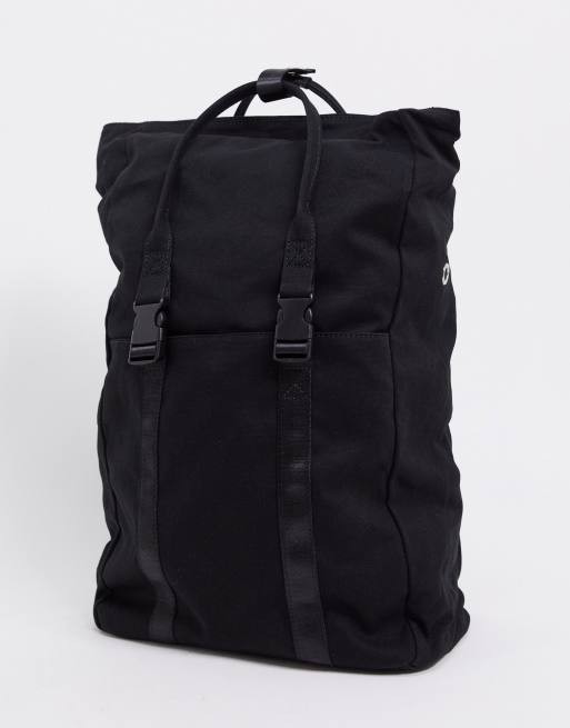 ASOS DESIGN – Czarny płócienny plecak z przegrodą na laptopa