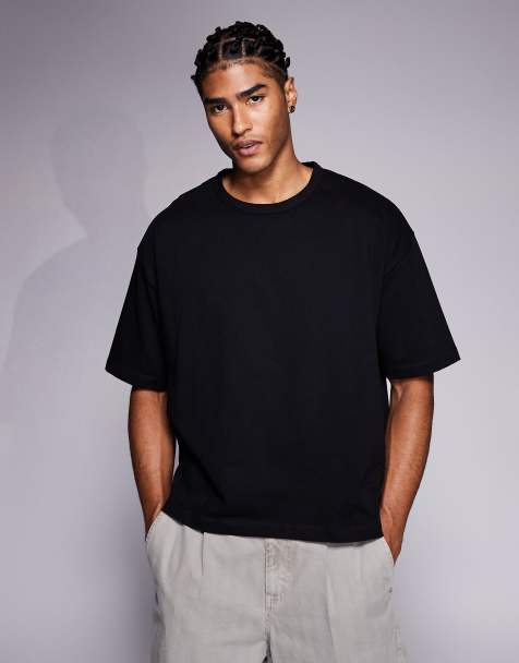 ASOS DESIGN heavyweight boxy oversized t-shirt in black 