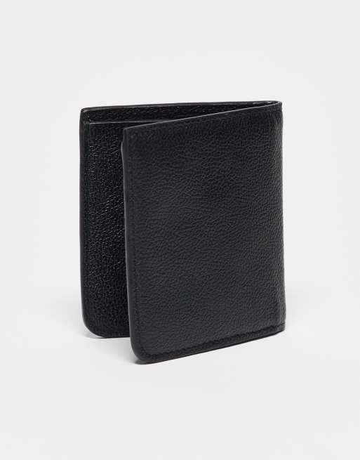 ASOS DESIGN – Czarny składany portfel z naturalnej skóry, 3 z 3