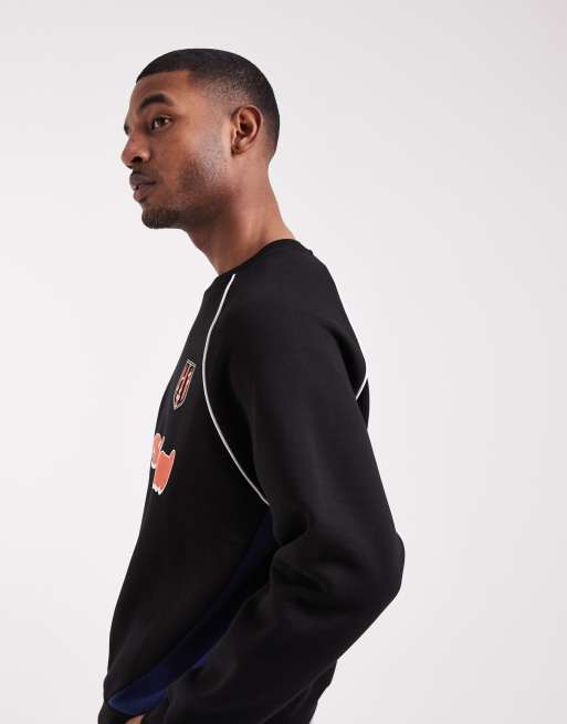 ASOS DESIGN – Czarny sportowy top oversize z okrągłym dekoltem i wypustkami, 4 z 5