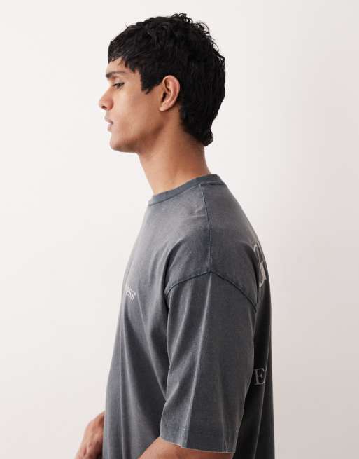 ASOS DESIGN – Czarny sprany T-shirt unisex oversize z nadrukiem Guinness, 5 z 5
