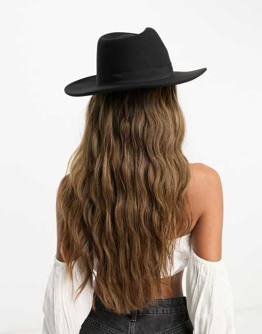 ASOS DESIGN – Czarny strukturalny kapelusz Fedora z regulacją rozmiaru, 3 z 4