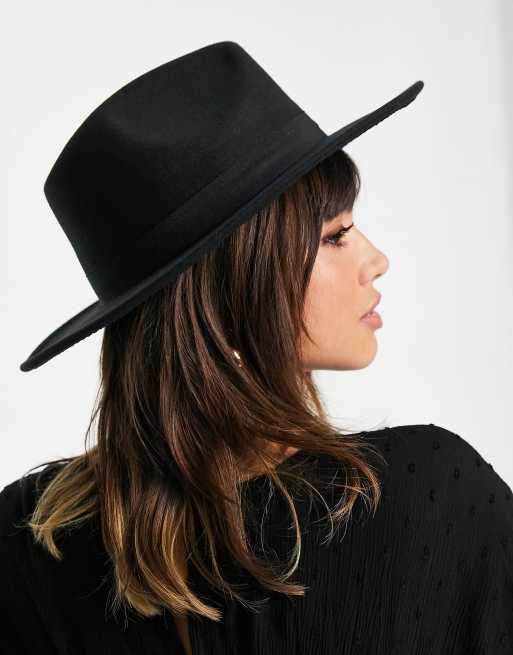 ASOS DESIGN – Czarny strukturalny kapelusz Fedora z regulacją rozmiaru, 2 z 4