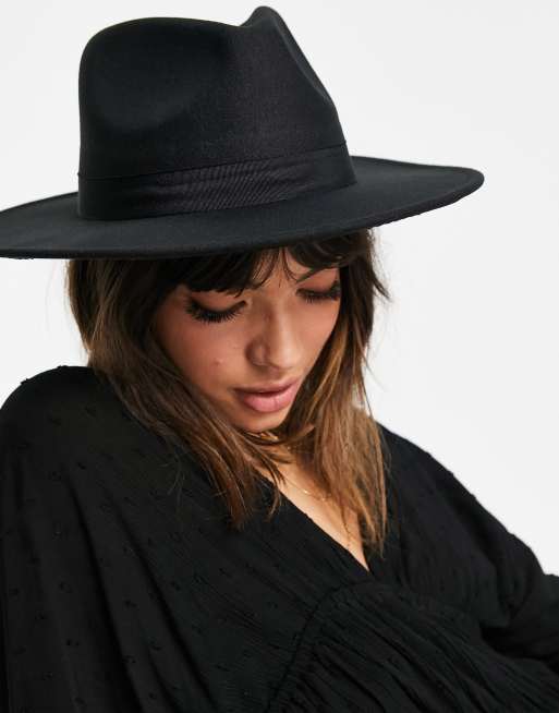 ASOS DESIGN – Czarny strukturalny kapelusz Fedora z regulacją rozmiaru, 3 z 4