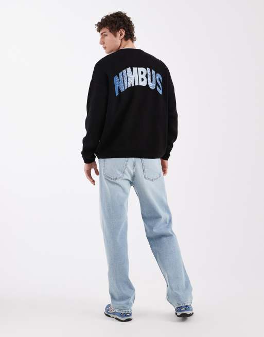 ASOS DESIGN – Czarny sweter oversize z grafiką „NIMBUS“, 4 z 5