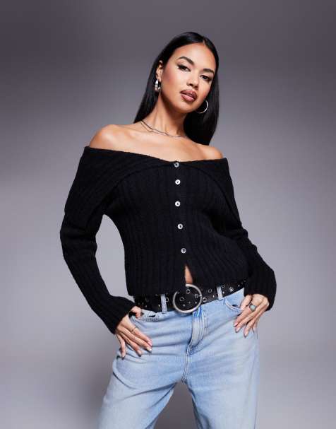 ASOS DESIGN – Czarny sweter z odsłoniętymi ramionami - view 1
