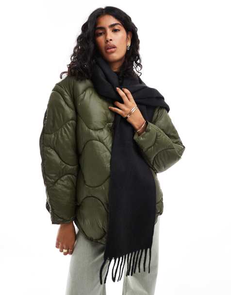 ASOS DESIGN – Czarny szalik z frędzlami z domieszką wełny - view 1