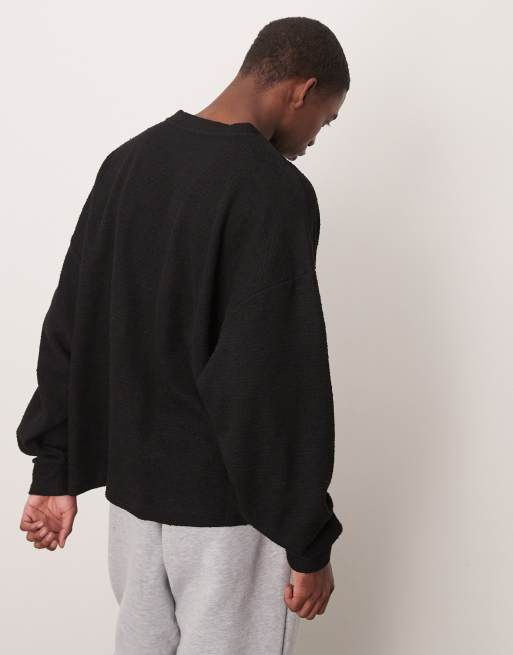 ASOS DESIGN – Czarny T-shirt extreme oversize z długimi obszernymi rękawami, 4 z 4