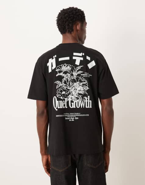 ASOS DESIGN relaxed fit t-shirt with souvenir print  in black