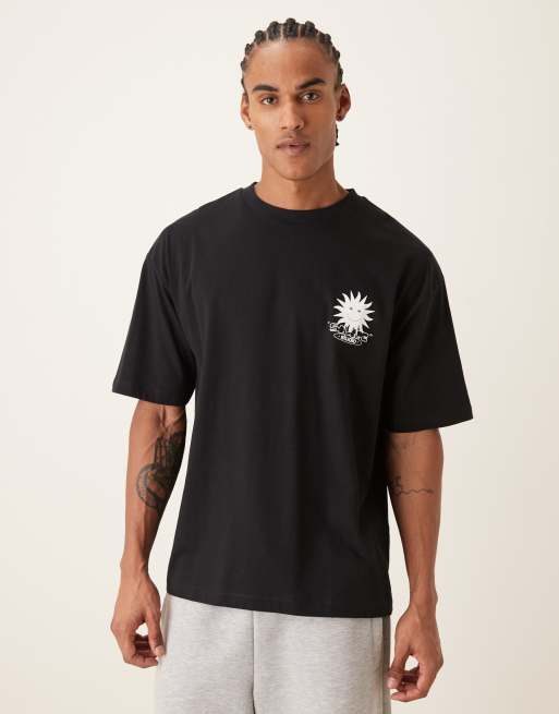 ASOS DESIGN – Czarny T-shirt oversize z grafiką Solare Studio, 3 z 5